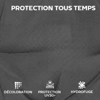 Outsunny Lot de 4 coussins pour chaises de terrasse, résistants à l'eau, antidérapants, avec liens, 112x53cm, Gris Foncé(m-5)