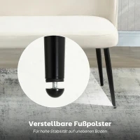 HOMCOM 2-Sitzer-Sofa, moderne Polstercouch mit Metall- und Holzrahmen, samtartiger Stoffbezug, Beige(m-6)