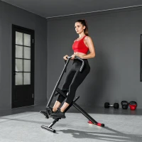 SPORTNOW Appareil d'entraînement abdominal, appareil de fitness pliable avec siège réglable, pour bras jambes 57x105x115cm rouge(m-10)