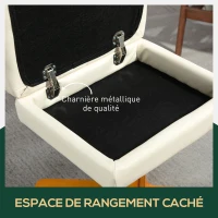 HOMCOM Fauteuil relax avec repose-pied, fauteuil de relaxation, pivotant à 360°, dossier inclinable, 80 x 86 x 99 cm, crème(m-5)