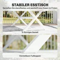 Outsunny Gartenmöbel Set Sitzgruppe 7-teilig Tisch mit 6 stapelbare Stühlen Holzoptik Aluminiumrahmen Teak(m-7)