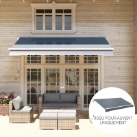 Outsunny Toile de Rechange Store Banne avec Lambrequin, Déperlante, Toile de Remplacement pour Store, Compatible 3 x 2,5 m, Gris(m-8)