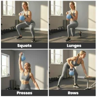 SPORTNOW Kettlebell 8 kg mit Metallsandfüllung und rutschfestem Griff für Training 27x20x20 cm Hellblau(m-4)