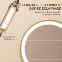 HOMCOM Miroir salle de bain avec éclairage LED rond 40 cm, miroir lumineux mural à 3 températures de couleur, dimmable, doré(m-6)