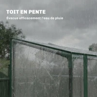 Outsunny Serre de Jardin avec étagères 3 niveaux, Petite Serre en Bâche PVC et Châssis Acier, 2 Portes Roulantes, Transparent(m-6)