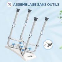 HOMCOM Tabouret de douche chaise de douche - assise rembourré et réglable, patins à ventouses antidérapants, en aluminium gris(m-5)