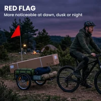 SPORTNOW Remorcă pentru Bicicletă pentru Marfă 40 kg Cărucior de Mână din Oțel cu Steag Roșu Roți de 40,64 cm 145x60x42 cm Negru(m-4)