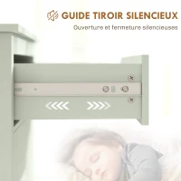 HOMCOM Buffet salon, meuble de rangement avec tiroir, double porte, étagère réglable, 80 x 40 x 90 cm, vert clair(m-6)