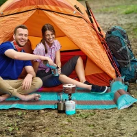 Outsunny Matelas de camping 2 personnes autogonflant avec oreiller et sac de transport - Ultra léger pour Camping, Randonnée(m-10)