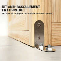 Outsunny Armoire de Jardin en Bois Abri à Outils Rangement Extérieur Toit en Pointe en Asphalte 82x50x190cm Bois Naturel(m-4)