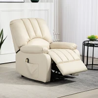 HOMCOM Fauteuil relax inclinable électrique releveur avec repose-pied et télécommande 86 x 92 x 102 cm Beige(m-10)
