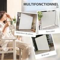 Outsunny Paravent Extérieur à Panneau Unique, Séparateur de Pièce de 180H cm avec Protection UV30+, Beige(m-4)