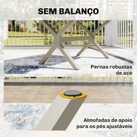 Outsunny Mesa de Jardim Extensível com Superfície em Alumínio 154/214x85 cm com Efeito Madeira para 8-10 Pessoas Cinza Claro(m-6)