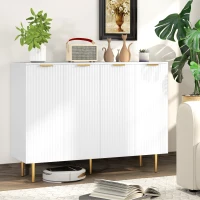 HOMCOM Buffet salon meuble de rangement armoire de cuisine avec placards à 2 portes et étagère réglable 120 x 40 x 90 cm, blanc(m-10)