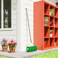 Outsunny Rouleau aérateur de pelouse avec poignée amovible en 3 pièces, aérateur de gazon manuel, 45 x 21 x 140 cm vert foncé(m-10)