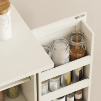 HOMCOM Buffet cuisine armoire de cuisine 5 niveaux avec portes et étagères réglables 60l x 40P x 120H cm grain de bois crème(m-9)