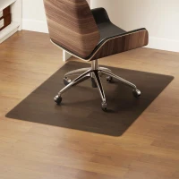 HOMCOM Tapis de chaise de bureau rectangulaire, antidérapants en plastique noir 120x90cm(m-10)