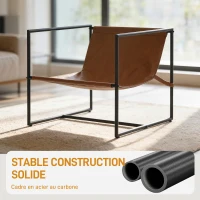 HOMCOM Fauteuil salon, fauteuil d'appoint rembourré en tissu bouclette, large assise et structure en acier, 77x91x80cm, crème(m-6)