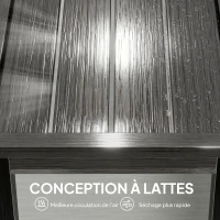 Outsunny Banc de Jardin 2 Places, Banc d'Extérieur avec Assise à Lattes Effet Bois et Cadre en Acier pour Patio, Parc, Gris(m-6)