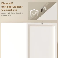 HOMCOM Meuble colonne salle de bain étroit, 2 portes, compartiments ouverts, étagères réglables, 30 x 34,6 x 180,5 cm, blanc(m-6)