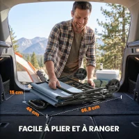 Outsunny Chariot de Jardin Charrette de Transport Pliable Tout-Terrain 66L Charge 68kg Poignée Réglable 81 x 45 x 89 cm Gris(m-5)