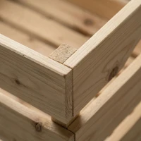 Outsunny Support de Corbeille à Fruits en Bois de Sapin à 3 Étages Amovibles, pour Fruits et Légumes, 27x37,5x60cm, Naturel(m-6)