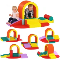 AIYAPLAY Parcours motricité bébé 10PCS, module motricité bébé en mousse EPE avec housse en revêtement PU, multicolore(m-11)