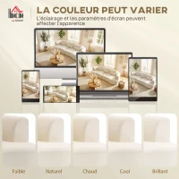 HOMCOM Canapé 3 places en chenille 260 cm, canapé salon, assise large, 3 coussins, pas de montage nécessaire, crème(m-8)
