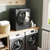 HOMCOM Sèche-linge électrique portable 850W, capacité 33L 4 modes de fonctionnement, acier inoxydable, 49 x 40,5 x 60 cm, noir(m-10)