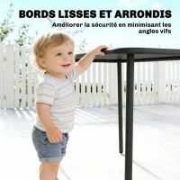 Outsunny Table de Salle à Manger Extérieure 120 x 70 cm pour 4 Personnes, Table de Jardin Rectangulaire avec Plateau à Lattes et Bords Arrondis, Gris(m-7)