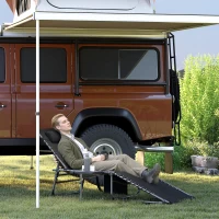 Outsunny Bain de soleil pliante dossier réglable sur 5 niveaux, plateau, appuie-tête, poche latérale 60 x 190 x 31 cm, noir(m-10)