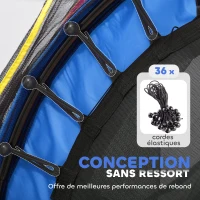 HOMCOM Trampoline pour enfant filet de sécurité porte zippée 6 poteaux rembourrés charge max. 45 kg Ø 1,40 x 1,90H m multicolore(m-6)