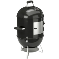 Outsunny 3-in-1 Räuchergrill mit 3 Grillrosten, integriertem Thermometer, verstellbarer Belüftung, 62,5x47,5x91cm, Schwarz