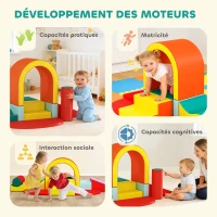 AIYAPLAY Parcours motricité bébé 10PCS, module motricité bébé en mousse EPE avec housse en revêtement PU, multicolore(m-9)