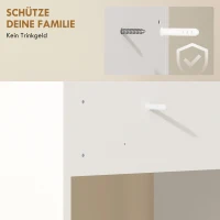 HOMCOM Badezimmerschrank Nischenschrank mit offen Regal, Badschrank für Badezimmer, kleine Räume, 64 x 60 x 97,5 cm, Weiß(m-6)