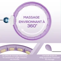 SPORTNOW Hula hoop cerceau avec picots de massage ajustable 76-113 cm de tour de taille 16 segments amovibles 139x4,5cm violet(m-4)