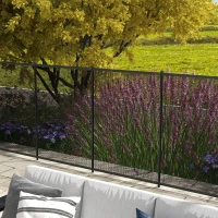 Outsunny Clôture barrière de sécurité pour piscine filet - lot de 4 panneaux - Dim. 365L x 126H cm - noir(m-10)