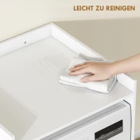 HOMCOM Badezimmerschrank Nischenschrank mit offen Regal, Badschrank für Badezimmer, kleine Räume, 64 x 60 x 97,5 cm, Weiß(m-7)