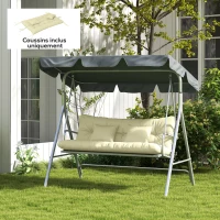 Outsunny Ensemble de 4 coussins d'extérieur pour balancelle de jardin, 1 coussin d'assise coussins de dossier et 2 oreillers(m-10)