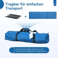 Outsunny Windbescherming Camping Windscherm met 4 Stalen Stangen Draagtas voor Strand, Camping, Tuin 540 x 150 cm Blauw(m-6)