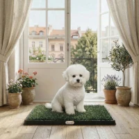 PawHut Toilette pour Chien avec 2 Tapis en Gazon Artificiel et Grille de Drainagec, Système Lavable, 63x50,5x3,5cm, Noir(m-10)