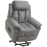 HOMCOM Fauteuil de Relaxation électrique Fauteuil releveur inclinable avec Repose-Pied Ajustable gris(m-1)