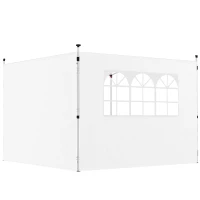 Outsunny Parois latérales pour tonnelle 3 x 3 m panneaux pour pavillon avec fenêtre lot de 2 tissu Oxford blanc(m-11)