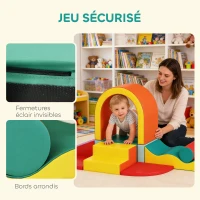 AIYAPLAY Parcours motricité bébé 10PCS, module motricité bébé en mousse EPE avec housse en revêtement PU, multicolore(m-7)