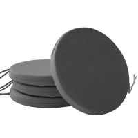 Outsunny Outdoor Bistro Chair Cushions Set of 4 with Removable Cover, 41 x 41 x 5 cm Round Seat Cushions with Ties, Dark Grey(m-1)