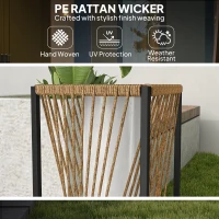 Outsunny Rattan Solar Garden Lights, Auto On/Off LED Floor Lamp, Sand Brown(m-6)