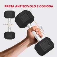 SPORTNOW Set di Manubri Palestra con Supporto in Metallo con Impugnatura Antiscivolo, 2x4kg, 2x6kg, 2x8kg, Nero(m-5)