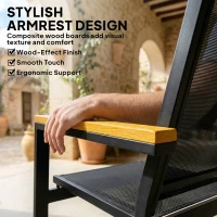 Outsunny Outdoor Sofa 4 Seater Garden Sofa Set with Loveseat 2 Chairs and Coffee Table Black(m-7)