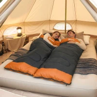 Outsunny Sleeping Bag for Adults, Lightweight & Compact Sleeping Bag, 3 Seasons, Grey(m-8)