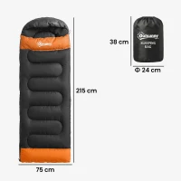 Outsunny Sleeping Bag for Adults, Lightweight & Compact Sleeping Bag, 3 Seasons, Grey(m-3)
